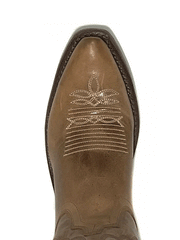 Old West LF1596 Womens All Over Leather Foot Fashion Snip Toe Cowgirl Boots Tan toe view from above. If you need any assistance with this item or the purchase of this item please call us at five six one seven four eight eight eight zero one Monday through Saturday 10:00a.m EST to 8:00 p.m EST