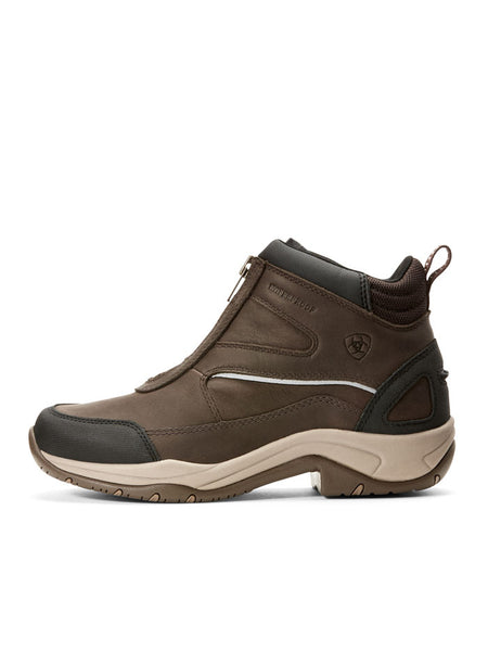 Ariat 10027336 Womens Telluride Zip H2O Waterproof Boot Dark Brown side view. If you need any assistance with this item or the purchase of this item please call us at five six one seven four eight eight eight zero one Monday through Saturday 10:00a.m EST to 8:00 p.m EST