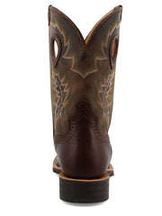 Twisted X MRS0069 Mens Ruff Stock Work Boot Smoky Chocolate & Tobacco back view. If you need any assistance with this item or the purchase of this item please call us at five six one seven four eight eight eight zero one Monday through Saturday 10:00a.m EST to 8:00 p.m EST