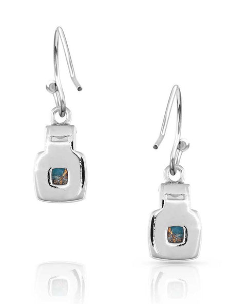 Montana Silversmiths ER5178 Womens Golden Rush Turquoise Earrings Silver back view. If you need any assistance with this item or the purchase of this item please call us at five six one seven four eight eight eight zero one Monday through Saturday 10:00a.m EST to 8:00 p.m EST