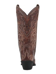 Laredo 52410 Womens Braylynn Leather Boot Brown back view. If you need any assistance with this item or the purchase of this item please call us at five six one seven four eight eight eight zero one Monday through Saturday 10:00a.m EST to 8:00 p.m EST