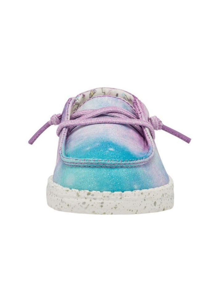 Hey Dude 130126865 Wendy Youth Shoe Unicorn Dreamer front and side view. If you need any assistance with this item or the purchase of this item please call us at five six one seven four eight eight eight zero one Monday through Saturday 10:00a.m EST to 8:00 p.m EST