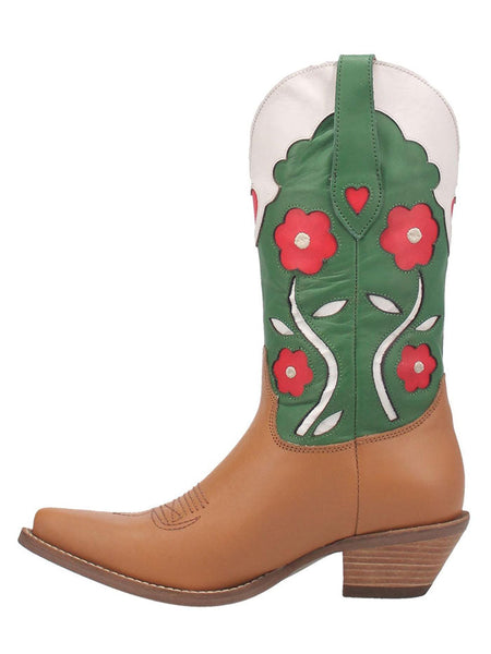 Dingo DI918 Womens Coming Up Roses Boot camel inner side view. If you need any assistance with this item or the purchase of this item please call us at five six one seven four eight eight eight zero one Monday through Saturday 10:00a.m EST to 8:00 p.m EST