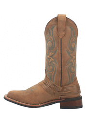 Laredo 5848 Womens Sadie Square Toe With Straps Leather Boots Tan side view. If you need any assistance with this item or the purchase of this item please call us at five six one seven four eight eight eight zero one Monday through Saturday 10:00a.m EST to 8:00 p.m EST