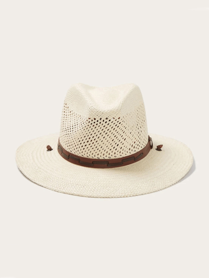 Stetson TSARWY-3830-81 AIRWAY Panama Safari Hat Natural front and side view. If you need any assistance with this item or the purchase of this item please call us at five six one seven four eight eight eight zero one Monday through Saturday 10:00a.m EST to 8:00 p.m EST