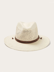 Stetson TSARWY-3830-81 AIRWAY Panama Safari Hat Natural front view. If you need any assistance with this item or the purchase of this item please call us at five six one seven four eight eight eight zero one Monday through Saturday 10:00a.m EST to 8:00 p.m EST