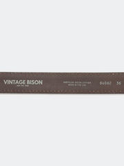 Vintage Bison VB-64062 Mens Big Timber Leather Belt Mocha back view. If you need any assistance with this item or the purchase of this item please call us at five six one seven four eight eight eight zero one Monday through Saturday 10:00a.m EST to 8:00 p.m EST