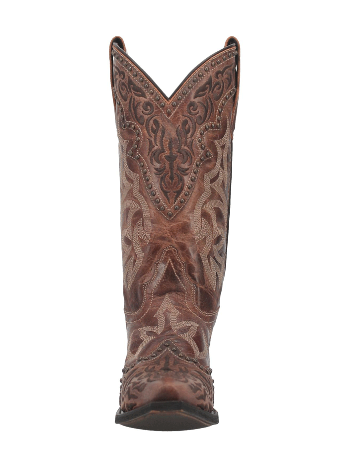 Laredo 52410 Womens Braylynn Leather Boot Brown side and front view. If you need any assistance with this item or the purchase of this item please call us at five six one seven four eight eight eight zero one Monday through Saturday 10:00a.m EST to 8:00 p.m EST