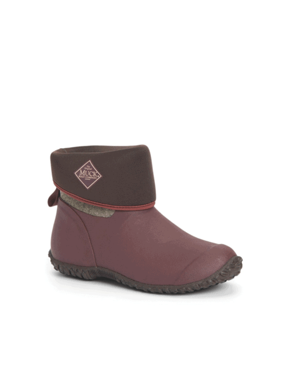 Muck WM2-9TW Womens Muckster II Mid Boot Rum Raisin side view.If you need any assistance with this item or the purchase of this item please call us at five six one seven four eight eight eight zero one Monday through Saturday 10:00a.m EST to 8:00 p.m EST