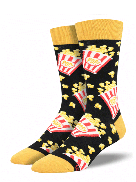 Socksmith MNC2722-BLK Mens Classic Popcorn Socks Black front and side view of pair. If you need any assistance with this item or the purchase of this item please call us at five six one seven four eight eight eight zero one Monday through Saturday 10:00a.m EST to 8:00 p.m EST