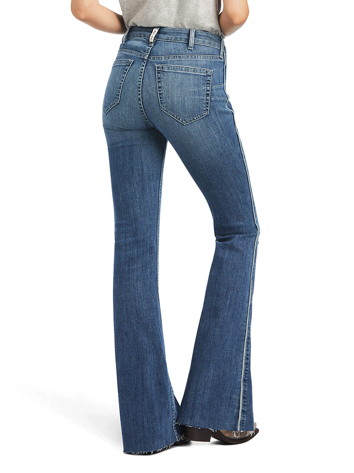 Ariat 10040804 Womens REAL High Rise Piper Flare Jean Capitola front view. If you need any assistance with this item or the purchase of this item please call us at five six one seven four eight eight eight zero one Monday through Saturday 10:00a.m EST to 8:00 p.m EST