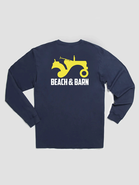 Beach & Barn WAVY GRAVY Long Sleeve Tee Navy back view. If you need any assistance with this item or the purchase of this item please call us at five six one seven four eight eight eight zero one Monday through Saturday 10:00a.m EST to 8:00 p.m EST