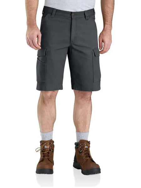 Carhartt 103542-029 Mens Rugged Flex® Relaxed Fit Canvas Cargo Work Short Shadow front view. If you need any assistance with this item or the purchase of this item please call us at five six one seven four eight eight eight zero one Monday through Saturday 10:00a.m EST to 8:00 p.m EST