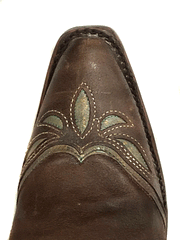 Corral C3925 Ladies Inlay & Embroidery Wing Tip Western Boot Brown toe view from above. If you need any assistance with this item or the purchase of this item please call us at five six one seven four eight eight eight zero one Monday through Saturday 10:00a.m EST to 8:00 p.m EST