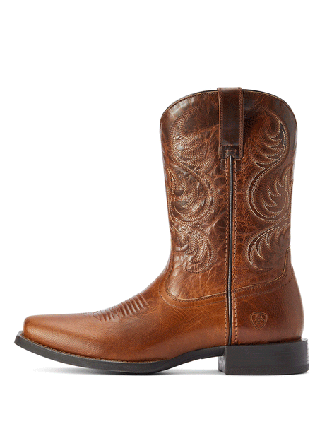 Ariat 10042399 Mens Sport Boss Man Western Boot Rich Cognac outter side view. If you need any assistance with this item or the purchase of this item please call us at five six one seven four eight eight eight zero one Monday through Saturday 10:00a.m EST to 8:00 p.m EST