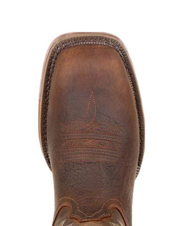 Rocky RKW0278 Mens Long Range Waterproof Work Boot Distressed Brown front and side view. If you need any assistance with this item or the purchase of this item please call us at five six one seven four eight eight eight zero one Monday through Saturday 10:00a.m EST to 8:00 p.m EST