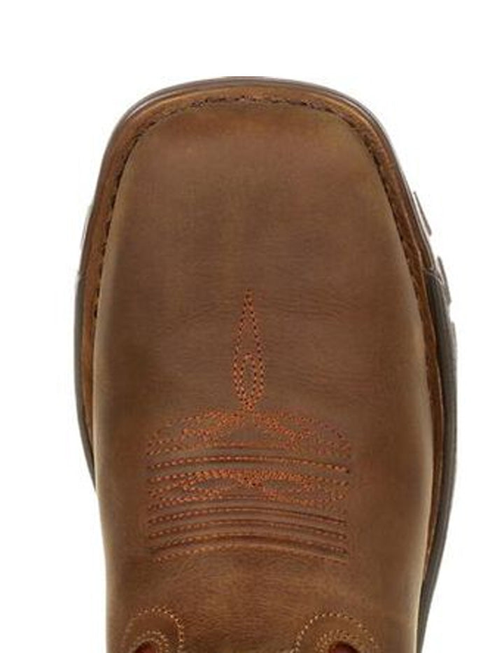 Rocky RKW0316 Mens Legacy 32 Waterproof Western Boot Tan Red front and side view. If you need any assistance with this item or the purchase of this item please call us at five six one seven four eight eight eight zero one Monday through Saturday 10:00a.m EST to 8:00 p.m EST