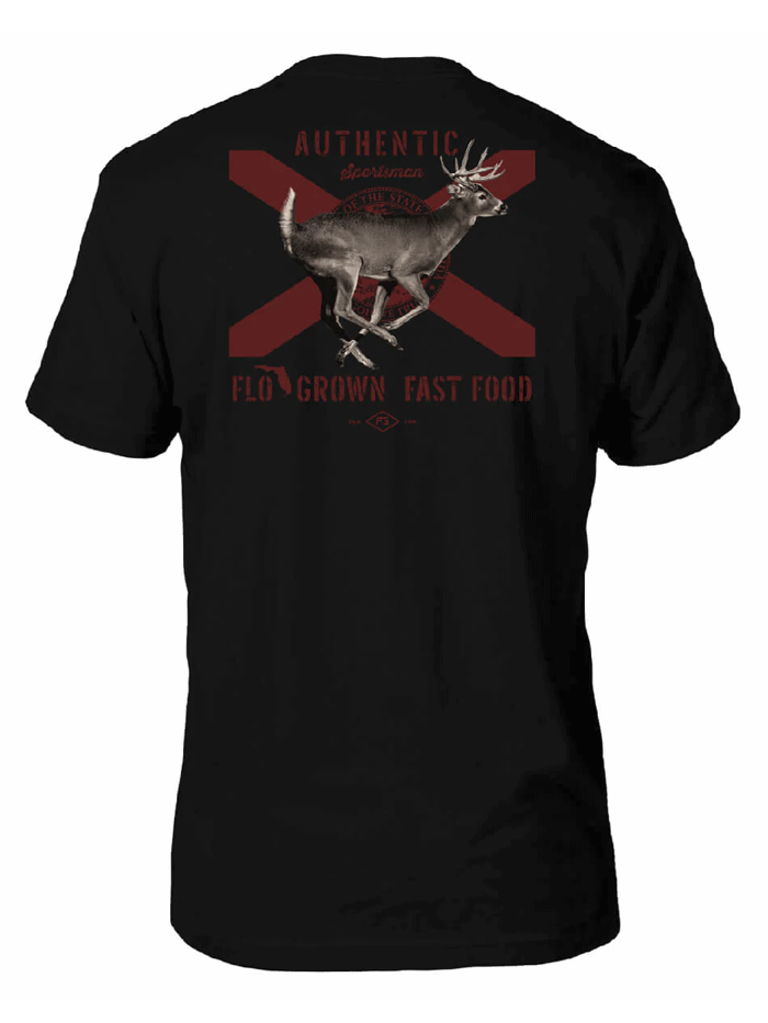 FloGrown FGM-1553 Fast Food Tee Black back view. If you need any assistance with this item or the purchase of this item please call us at five six one seven four eight eight eight zero one Monday through Saturday 10:00a.m EST to 8:00 p.m EST