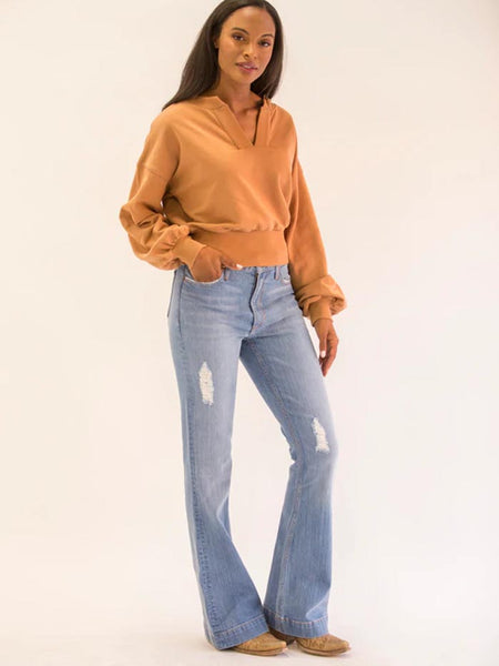 Kimes Ranch Jennifer Sugar Fade Womens Jeans Blue front view. If you need any assistance with this item or the purchase of this item please call us at five six one seven four eight eight eight zero one Monday through Saturday 10:00a.m EST to 8:00 p.m EST