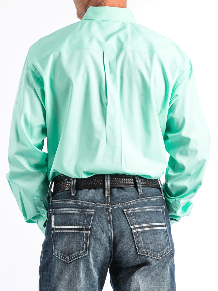 Cinch MTW1104237 Long Sleeve Button Down Western Shirt Solid Mint Green front view. If you need any assistance with this item or the purchase of this item please call us at five six one seven four eight eight eight zero one Monday through Saturday 10:00a.m EST to 8:00 p.m EST