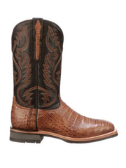 Lucchese M4554.WF Mens Rowdy Caiman Boots Brown side view. If you need any assistance with this item or the purchase of this item please call us at five six one seven four eight eight eight zero one Monday through Saturday 10:00a.m EST to 8:00 p.m EST