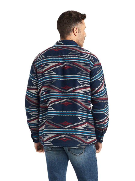 Ariat 10042191 Mens Retro Chimayo Shirt Jacket Navy back view. If you need any assistance with this item or the purchase of this item please call us at five six one seven four eight eight eight zero one Monday through Saturday 10:00a.m EST to 8:00 p.m EST