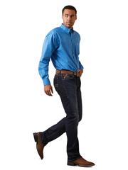 Ariat 10043770 Mens Lloyd Classic Fit Shirt Blue front and side view. If you need any assistance with this item or the purchase of this item please call us at five six one seven four eight eight eight zero one Monday through Saturday 10:00a.m EST to 8:00 p.m EST
