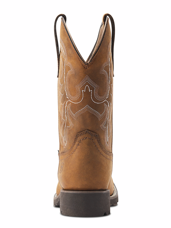 Ariat 10044437 Womens Unbridled Rancher H2O Oily Distressed Tan outter side and front view. If you need any assistance with this item or the purchase of this item please call us at five six one seven four eight eight eight zero one Monday through Saturday 10:00a.m EST to 8:00 p.m EST