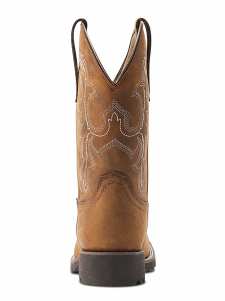 Ariat 10044437 Womens Unbridled Rancher H2O Oily Distressed Tan back view. If you need any assistance with this item or the purchase of this item please call us at five six one seven four eight eight eight zero one Monday through Saturday 10:00a.m EST to 8:00 p.m EST
