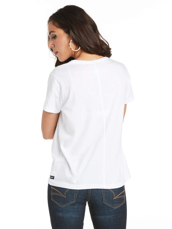 Ariat 10035200 Womens Element T-Shirt White front view. If you need any assistance with this item or the purchase of this item please call us at five six one seven four eight eight eight zero one Monday through Saturday 10:00a.m EST to 8:00 p.m EST