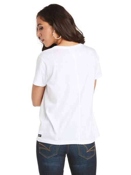 Ariat 10035200 Womens Element T-Shirt White back view. If you need any assistance with this item or the purchase of this item please call us at five six one seven four eight eight eight zero one Monday through Saturday 10:00a.m EST to 8:00 p.m EST