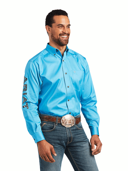 Ariat 10040657 Mens Team Logo Twill Classic Fit Shirt Riviera Leather Tool front view. If you need any assistance with this item or the purchase of this item please call us at five six one seven four eight eight eight zero one Monday through Saturday 10:00a.m EST to 8:00 p.m EST
