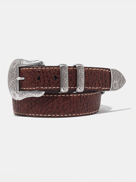 Vintage Bison VB-8223 Mens Wild Bill II Leather Belt Peanut front view. If you need any assistance with this item or the purchase of this item please call us at five six one seven four eight eight eight zero one Monday through Saturday 10:00a.m EST to 8:00 p.m EST