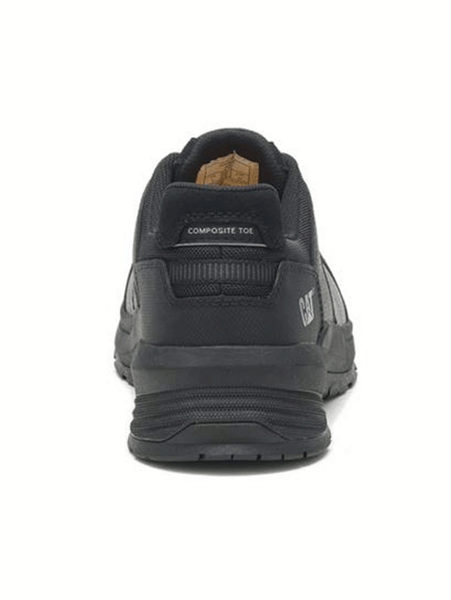 Caterpillar P91351 Mens Streamline 2.0 Leather Composite Toe Black back view. If you need any assistance with this item or the purchase of this item please call us at five six one seven four eight eight eight zero one Monday through Saturday 10:00a.m EST to 8:00 p.m EST