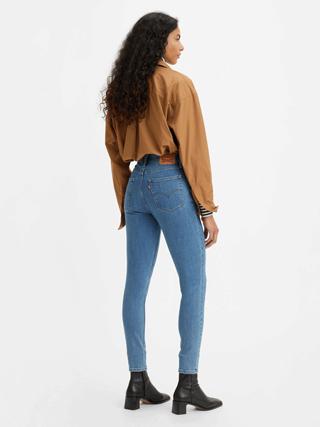 Levi's 188820398 Womens 721 High Rise Skinny Jeans Lapis Air back view. If you need any assistance with this item or the purchase of this item please call us at five six one seven four eight eight eight zero one Monday through Saturday 10:00a.m EST to 8:00 p.m EST