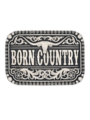 Montana Silversmiths A907 Born Country Attitude Buckle Silver front view. If you need any assistance with this item or the purchase of this item please call us at five six one seven four eight eight eight zero one Monday through Saturday 10:00a.m EST to 8:00 p.m EST