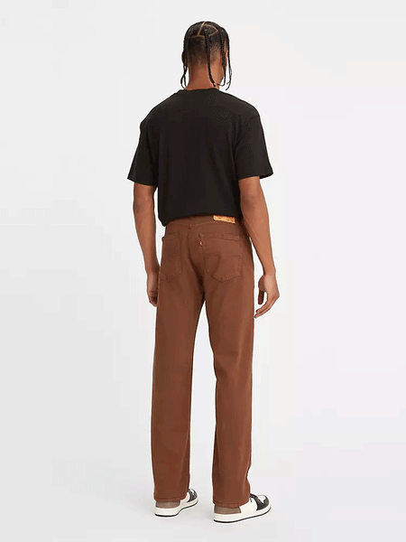 Levi's 005052376 Mens 505 Regular Fit Straight Leg Jeans Fondue Fudge Brown back view. If you need any assistance with this item or the purchase of this item please call us at five six one seven four eight eight eight zero one Monday through Saturday 10:00a.m EST to 8:00 p.m EST