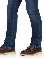 Ariat 10040500 Mens M8 Modern TekStretch Bodine Slim Leg Jean Kelton leg bottom close up. If you need any assistance with this item or the purchase of this item please call us at five six one seven four eight eight eight zero one Monday through Saturday 10:00a.m EST to 8:00 p.m EST
