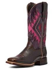 Ariat 10040378 Womens Sienna VentTek 360 Western Boot Chocolate Chip outter side view. If you need any assistance with this item or the purchase of this item please call us at five six one seven four eight eight eight zero one Monday through Saturday 10:00a.m EST to 8:00 p.m EST