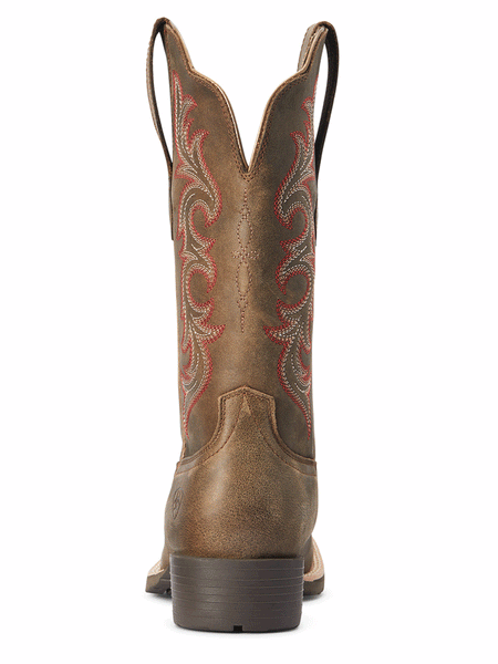 Ariat 10042385 Womens Hybrid Rancher StretchFit Square Toe Western Boot Pebble back view. If you need any assistance with this item or the purchase of this item please call us at five six one seven four eight eight eight zero one Monday through Saturday 10:00a.m EST to 8:00 p.m EST