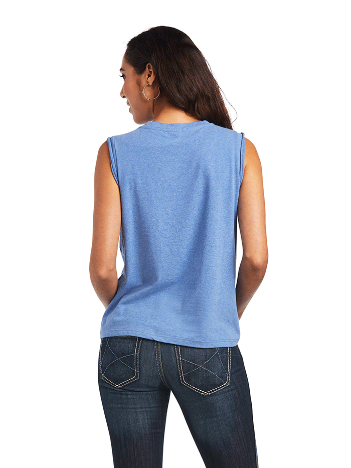 Ariat 10040514 Womens Mama Tee Reykjavik Blue front view. If you need any assistance with this item or the purchase of this item please call us at five six one seven four eight eight eight zero one Monday through Saturday 10:00a.m EST to 8:00 p.m EST