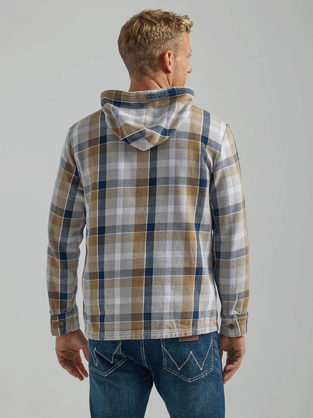 Wrangler 112318498 Mens Lightweight Popover Jacket Sesame back view. If you need any assistance with this item or the purchase of this item please call us at five six one seven four eight eight eight zero one Monday through Saturday 10:00a.m EST to 8:00 p.m EST