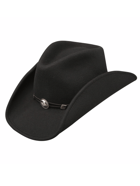 Stetson TWHWDR-833207 HOLLYWOOD DRIVE Wool Crushable Western Hat Black front and side view. If you need any assistance with this item or the purchase of this item please call us at five six one seven four eight eight eight zero one Monday through Saturday 10:00a.m EST to 8:00 p.m EST