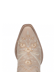 Dingo DI748-SND Womens Primrose Ankle Western Bootie Sand toe view from above. If you need any assistance with this item or the purchase of this item please call us at five six one seven four eight eight eight zero one Monday through Saturday 10:00a.m EST to 8:00 p.m EST