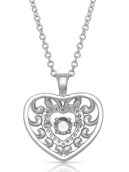 Montana Silversmiths NC4760 Womens Waves Of Love Heart Necklace Silver back view. If you need any assistance with this item or the purchase of this item please call us at five six one seven four eight eight eight zero one Monday through Saturday 10:00a.m EST to 8:00 p.m EST