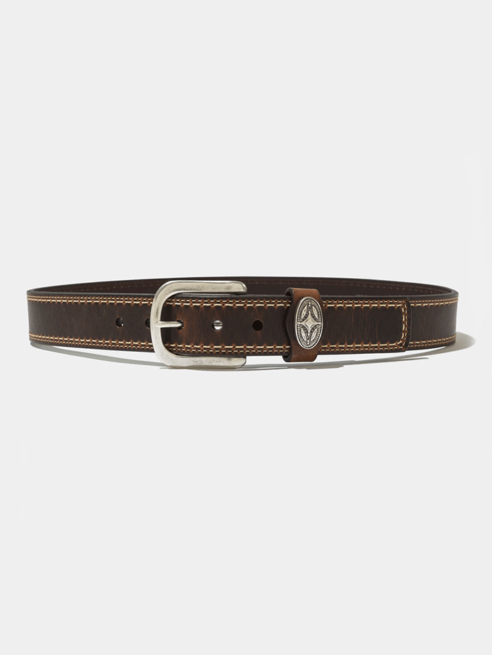 Vintage Bison VB-6315 Mens Sycamore Leather Belt Whiskey front view. If you need any assistance with this item or the purchase of this item please call us at five six one seven four eight eight eight zero one Monday through Saturday 10:00a.m EST to 8:00 p.m EST