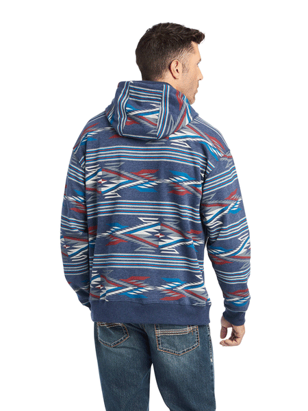 Ariat 10042192 Mens All Over Print Chimayo Hoodie Chimayo Multi Print back view. If you need any assistance with this item or the purchase of this item please call us at five six one seven four eight eight eight zero one Monday through Saturday 10:00a.m EST to 8:00 p.m EST