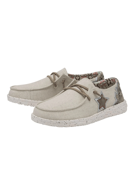 Hey Dude 122130234 Womens Wendy Rodeo Shoe Star front and side view. If you need any assistance with this item or the purchase of this item please call us at five six one seven four eight eight eight zero one Monday through Saturday 10:00a.m EST to 8:00 p.m EST