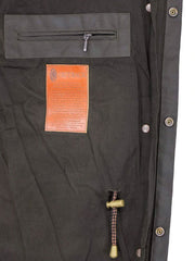 Outback Trading Company 2042-BRN Oilskin Low Rider Duster Brown inside view. If you need any assistance with this item or the purchase of this item please call us at five six one seven four eight eight eight zero one Monday through Saturday 10:00a.m EST to 8:00 p.m EST