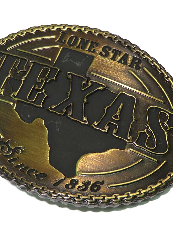 Western Edge TBB4679 Texas Lone Star Belt Buckle Brass front view. If you need any assistance with this item or the purchase of this item please call us at five six one seven four eight eight eight zero one Monday through Saturday 10:00a.m EST to 8:00 p.m EST